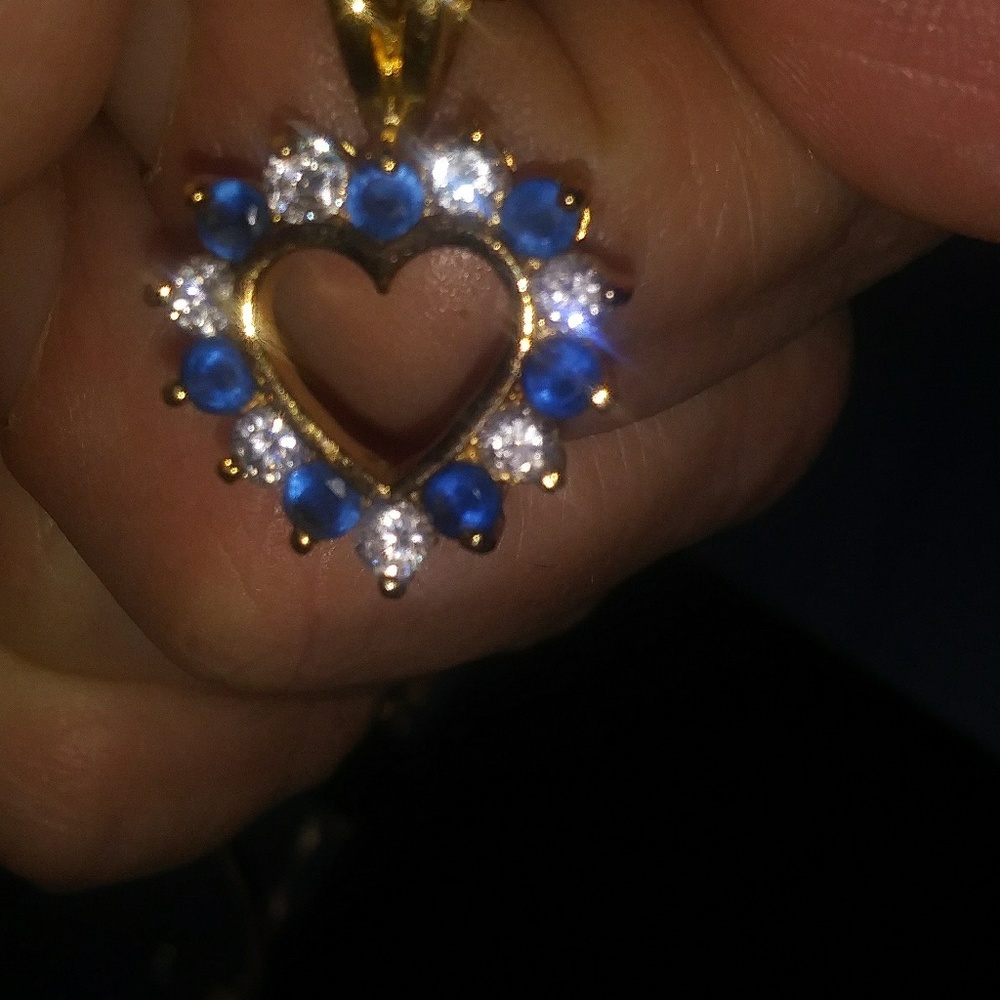 Blue Sapphire heart necklace